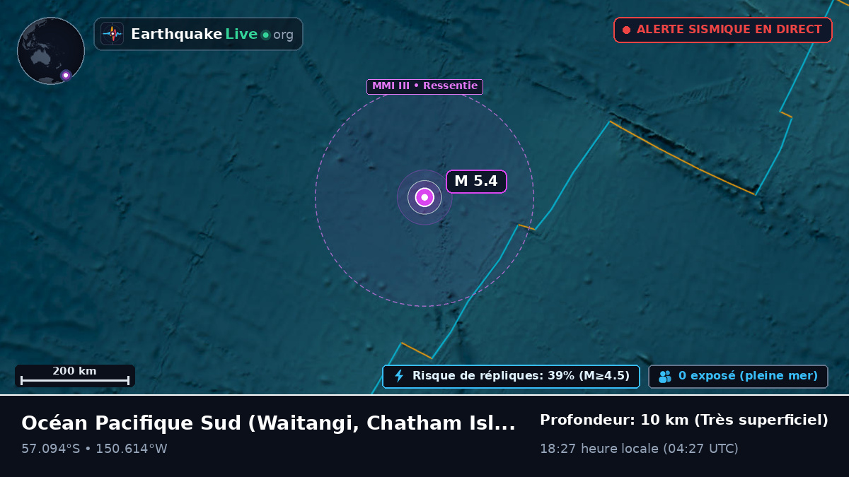 Océan Pacifique Sud (Chatham Islands)