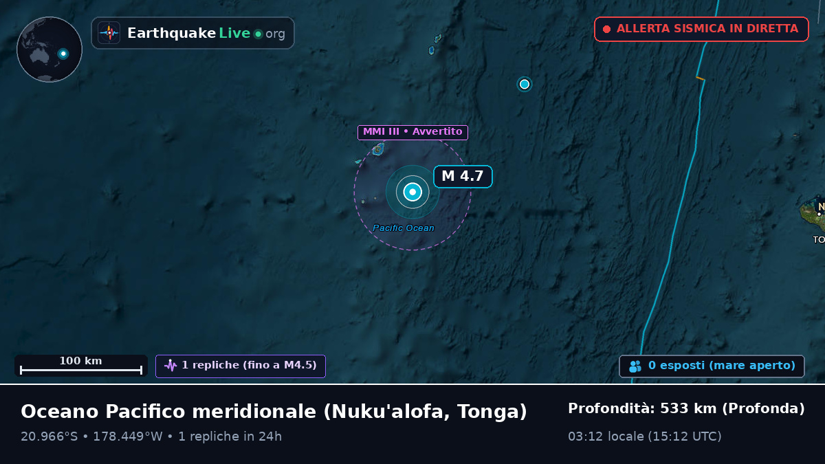 Oceano Pacifico meridionale (Tonga)