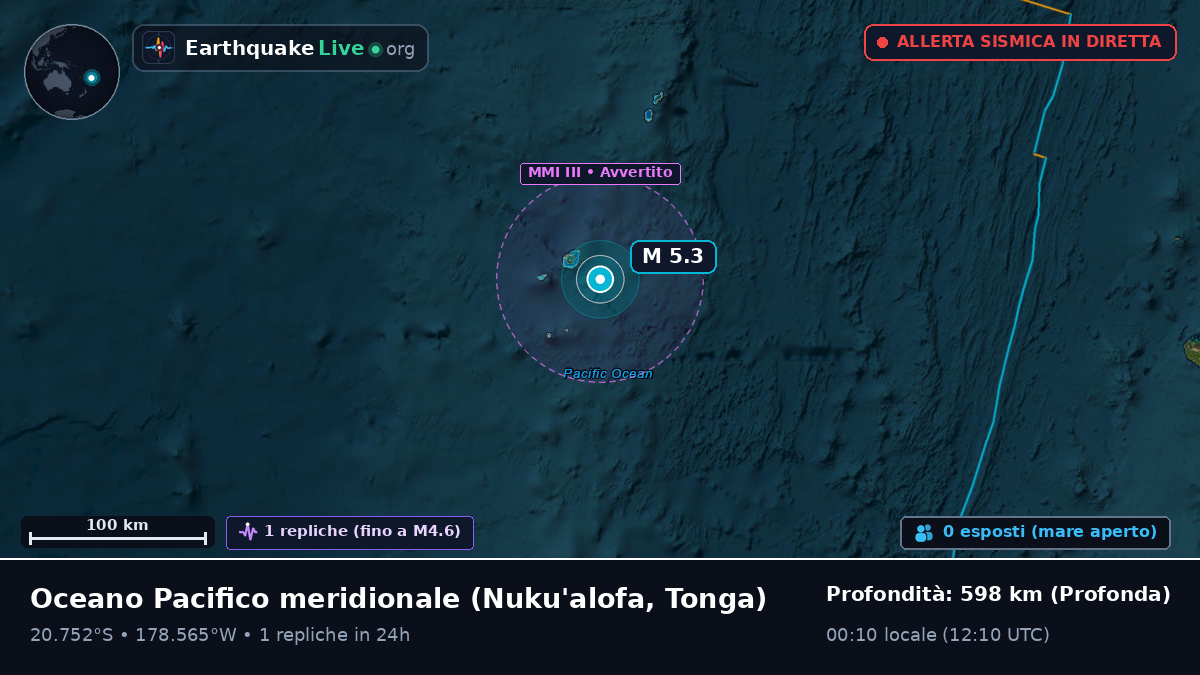 Oceano Pacifico meridionale (Tonga)
