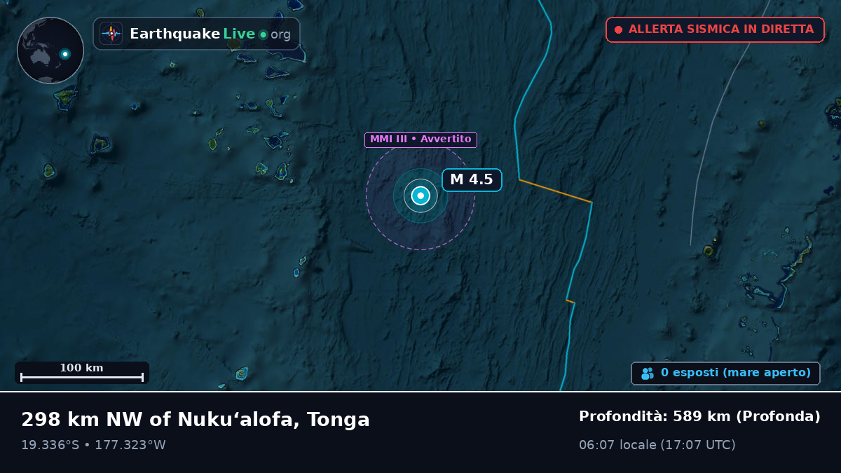 Oceano Pacifico meridionale (Tonga)