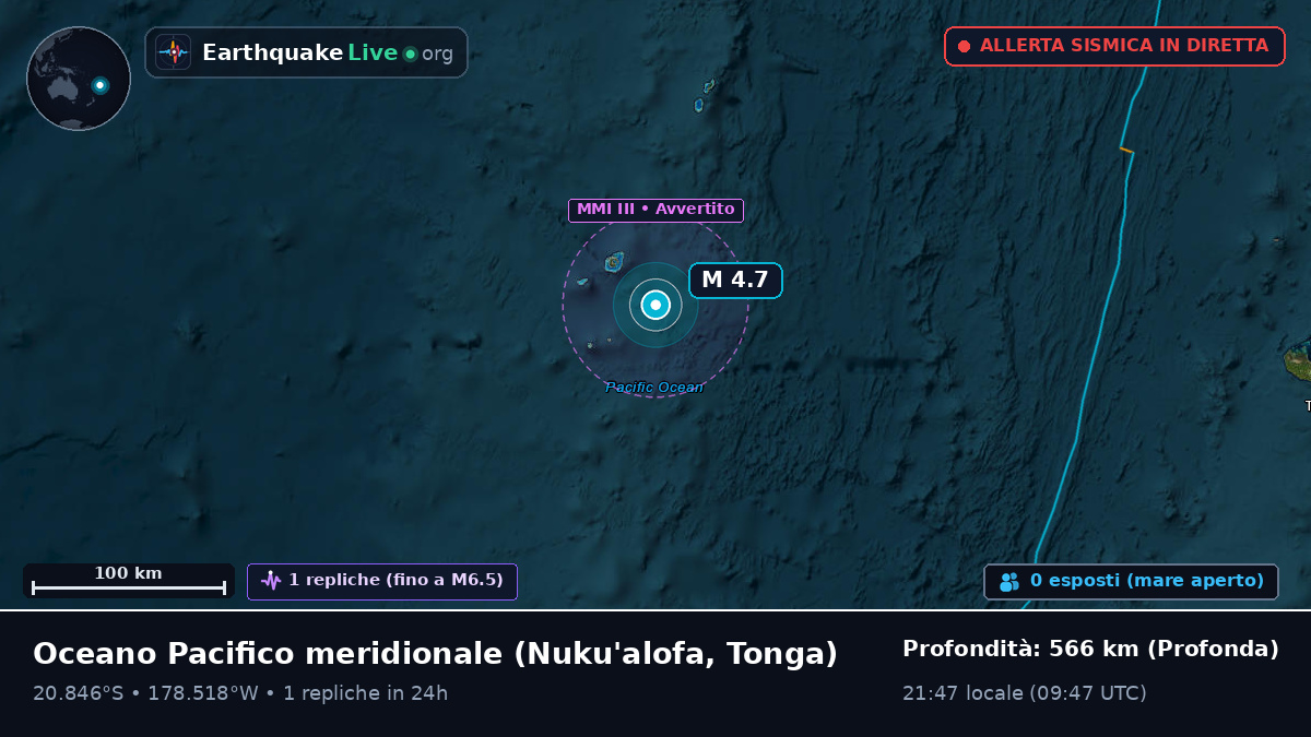 Oceano Pacifico meridionale (Tonga)