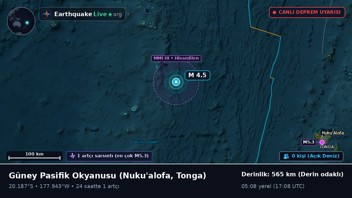 Güney Pasifik Okyanusu (Tonga)
