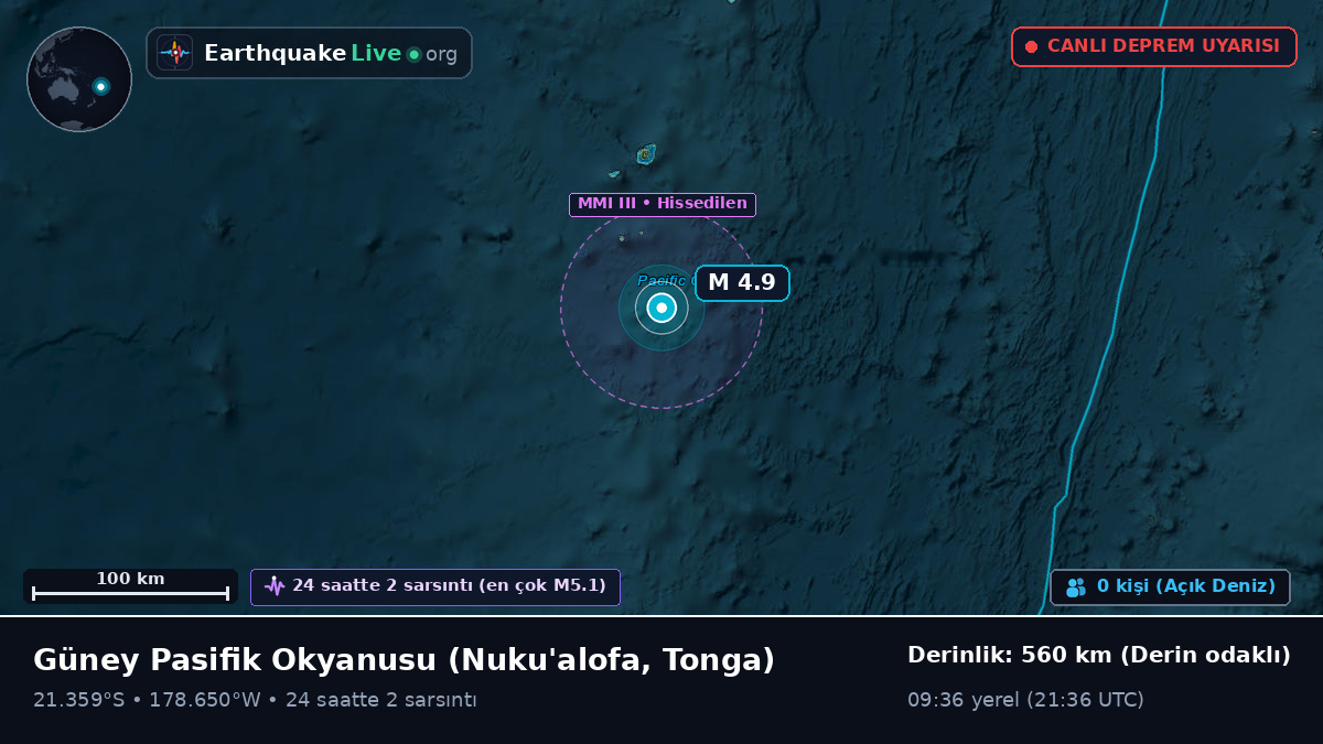 Güney Pasifik Okyanusu (Tonga)