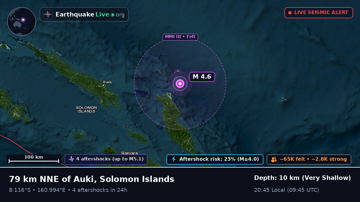 Off the coast of Honiara, Solomon Islands