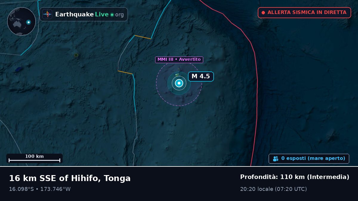Oceano Pacifico meridionale (Tonga)