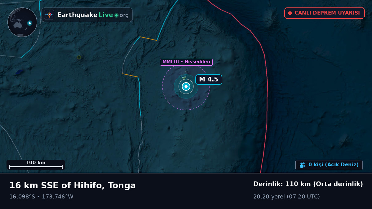 Güney Pasifik Okyanusu (Tonga)