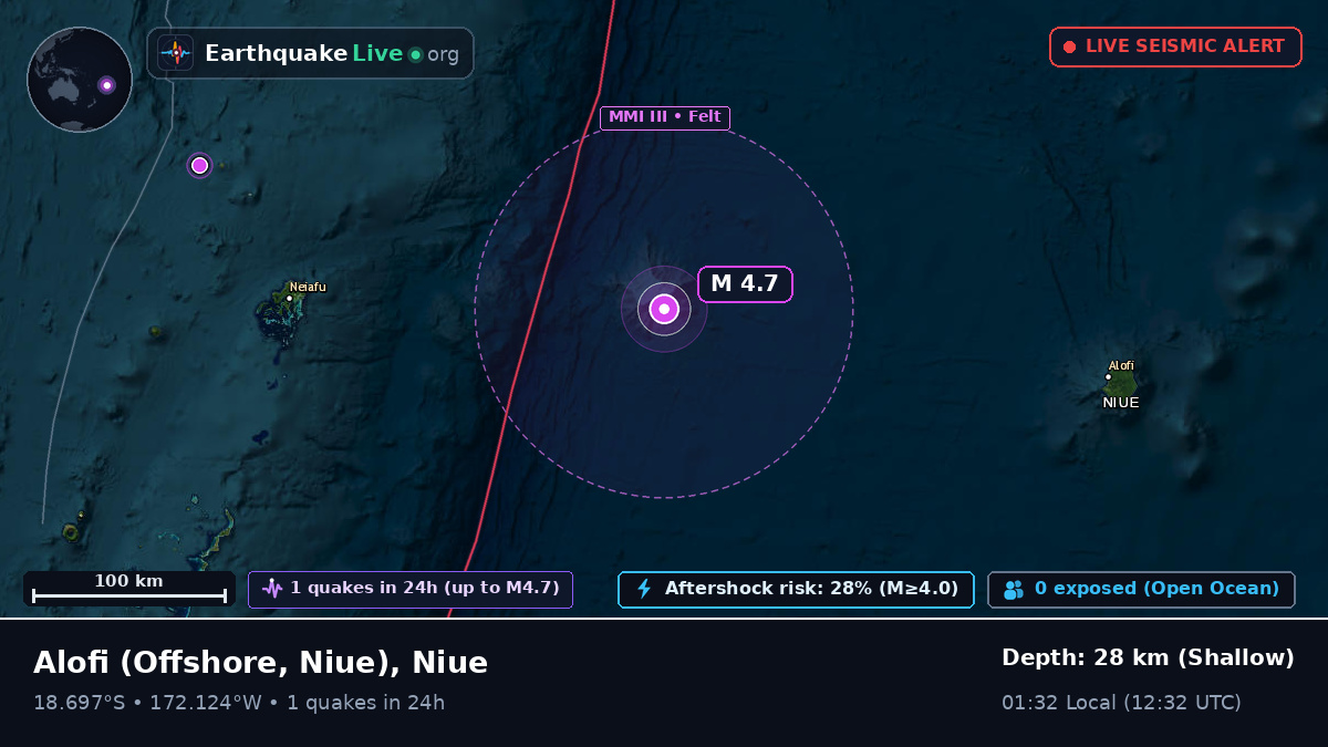Off the coast of Alofi, Niue