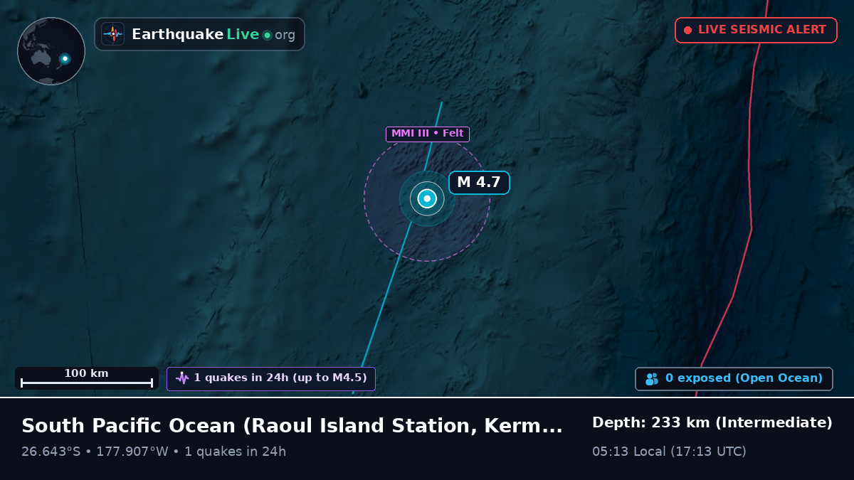 South Pacific Ocean (Kermadec Islands)