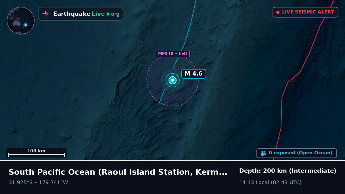 South Pacific Ocean (Kermadec Islands)