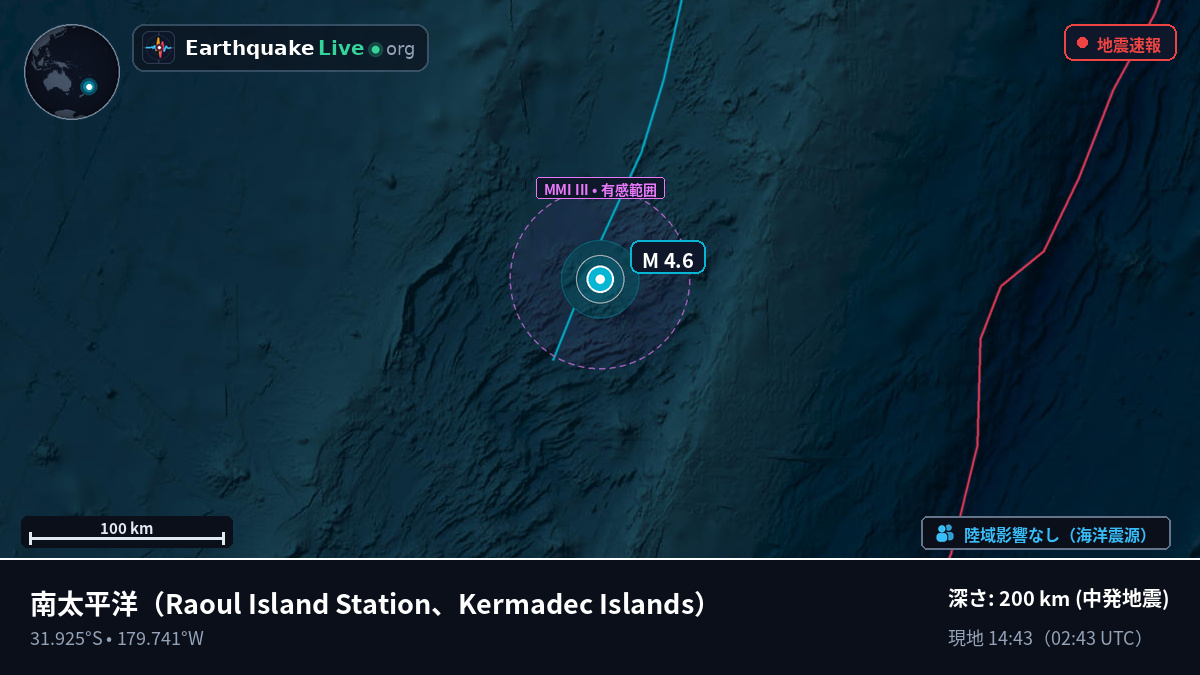 南太平洋 (Kermadec Islands)