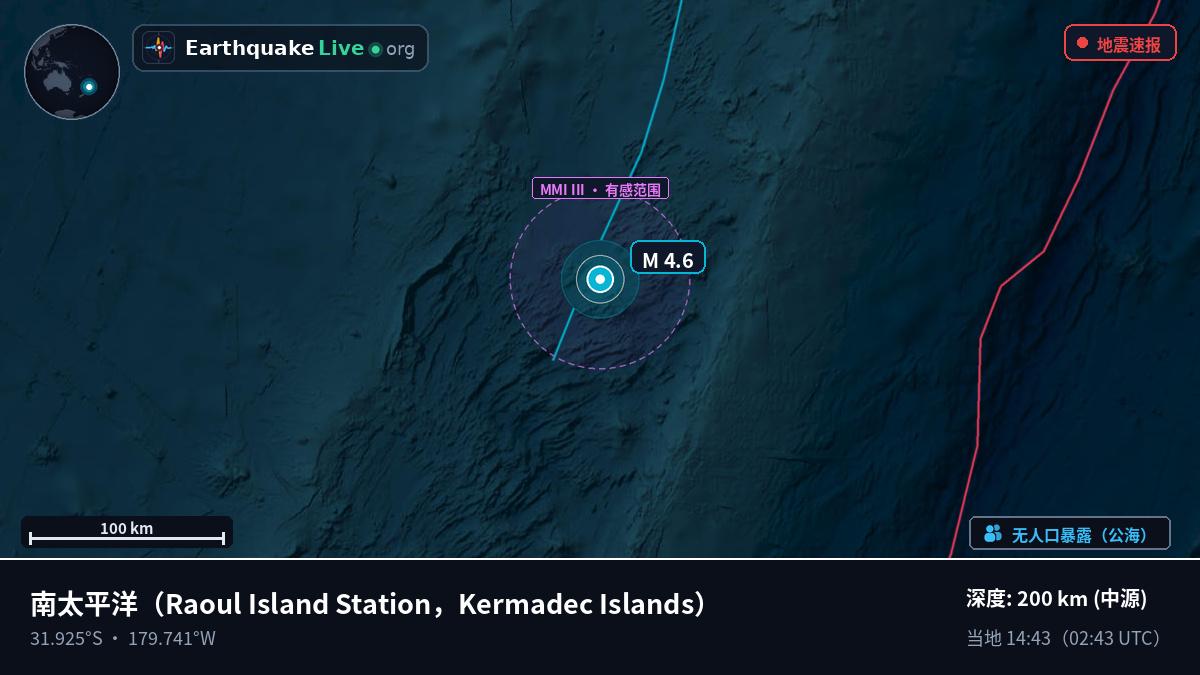 南太平洋 (Kermadec Islands)