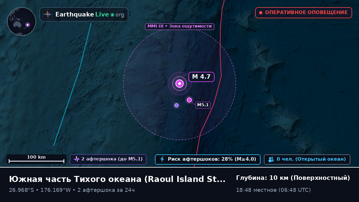Южная часть Тихого океана (Kermadec Islands)