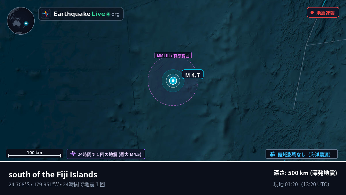 南太平洋 (Kermadec Islands)