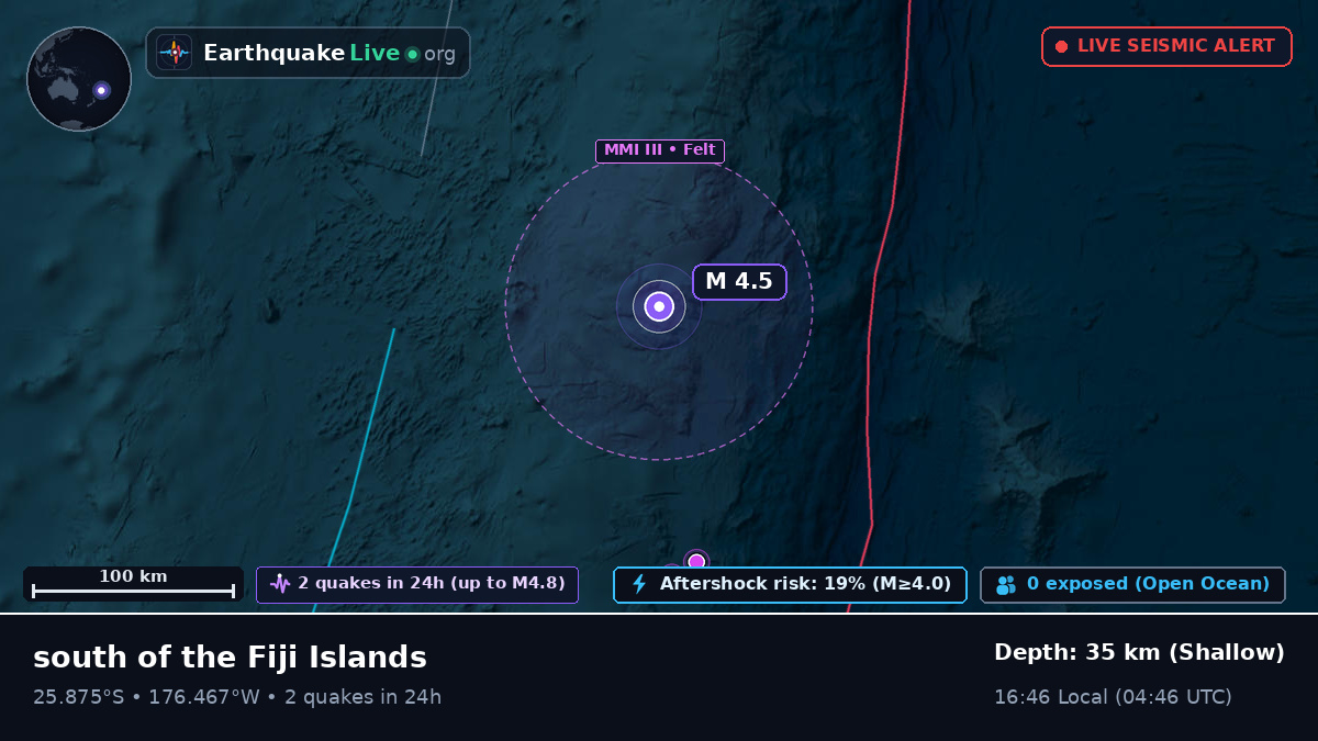 South Pacific Ocean (Kermadec Islands)