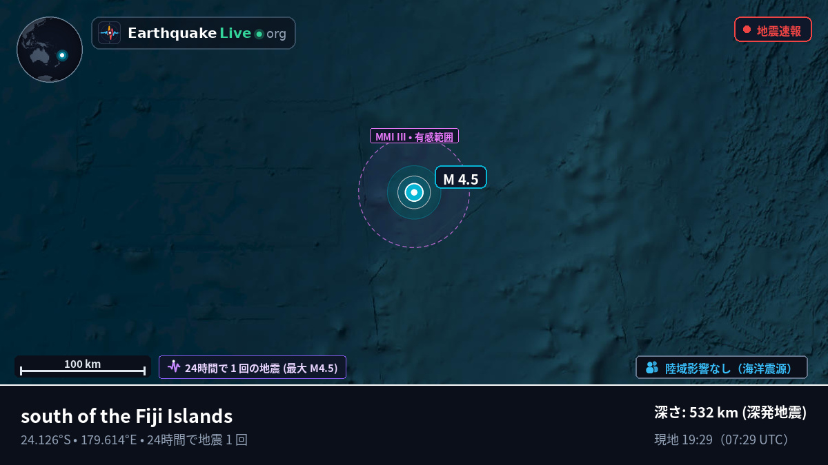 南太平洋 (Kermadec Islands)