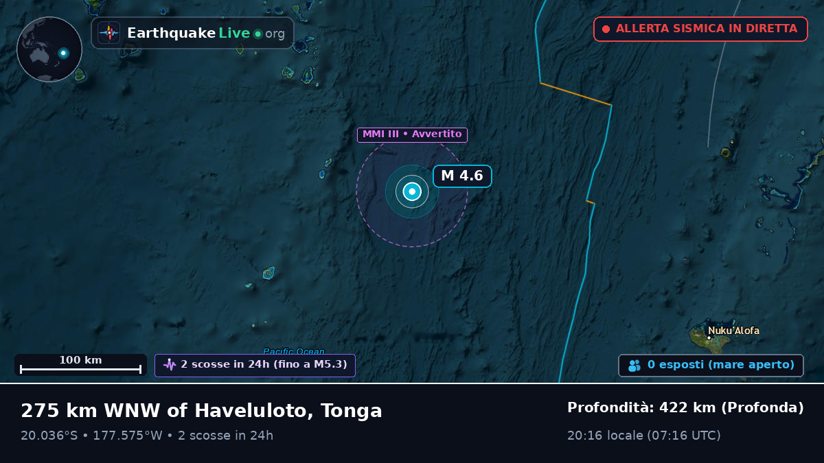 Oceano Pacifico meridionale (Tonga)