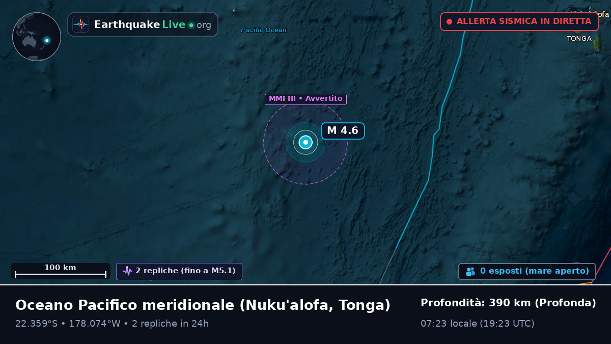 Oceano Pacifico meridionale (Tonga)