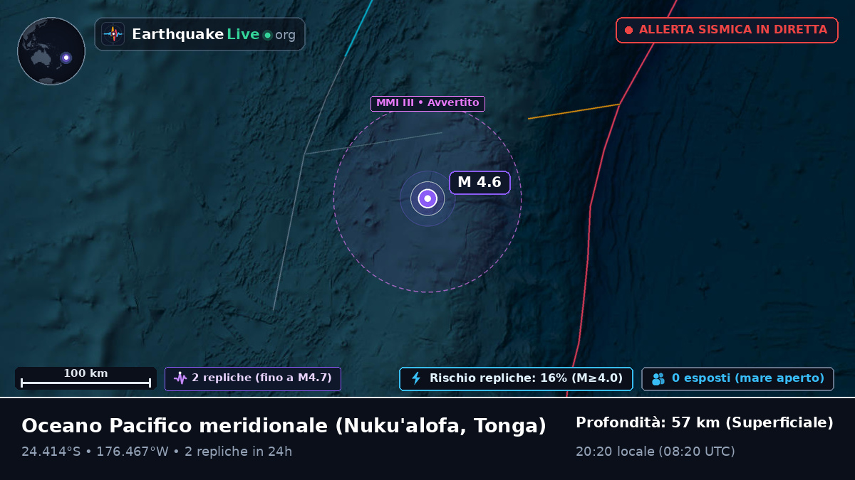 Oceano Pacifico meridionale (Tonga)