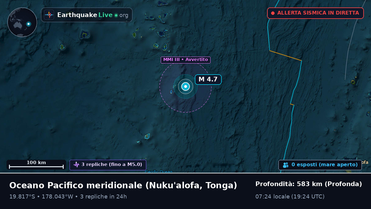 Oceano Pacifico meridionale (Tonga)