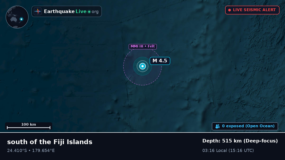 South Pacific Ocean (Kermadec Islands)