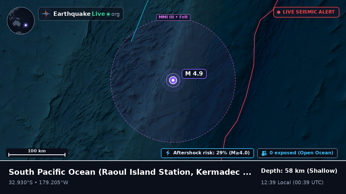 South Pacific Ocean (Kermadec Islands)