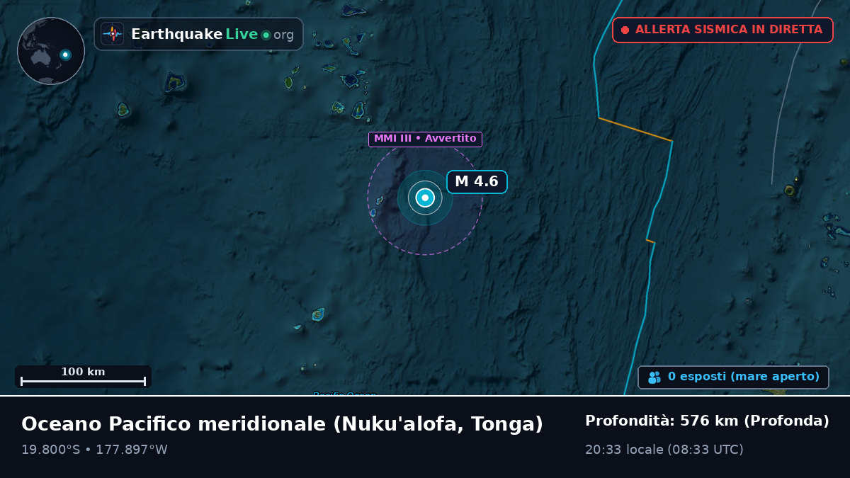 Oceano Pacifico meridionale (Tonga)