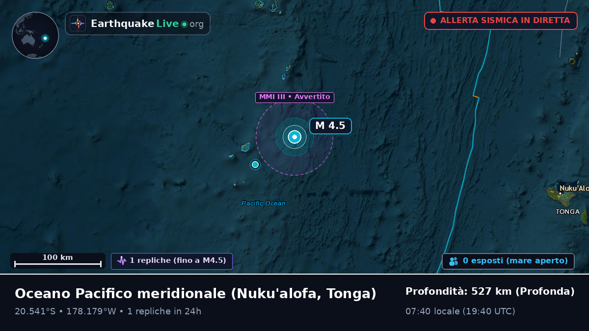 Oceano Pacifico meridionale (Tonga)
