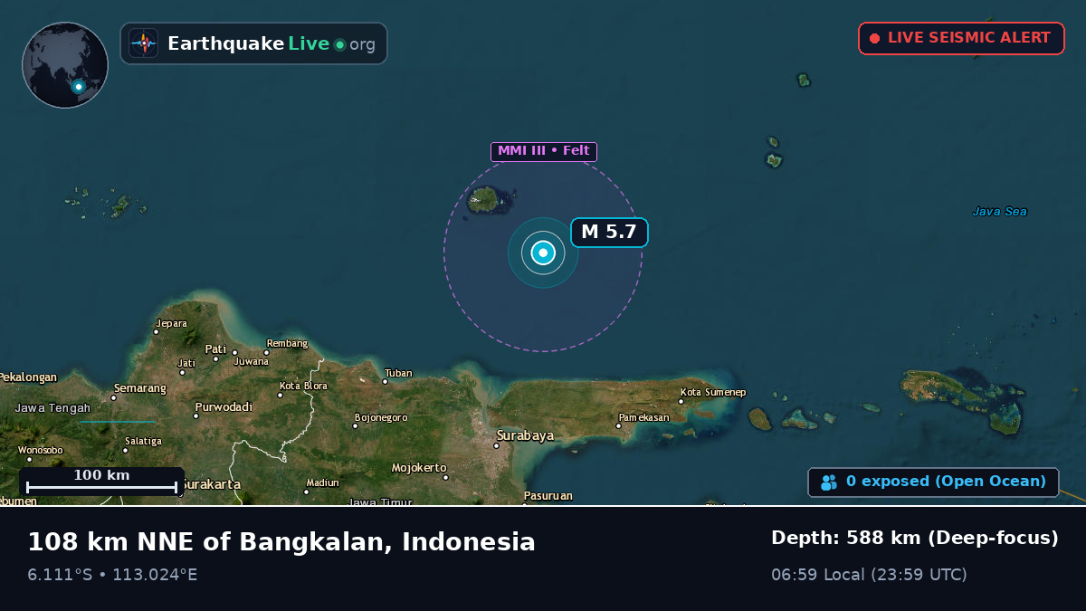 Off the coast of Surabaya, Indonesia