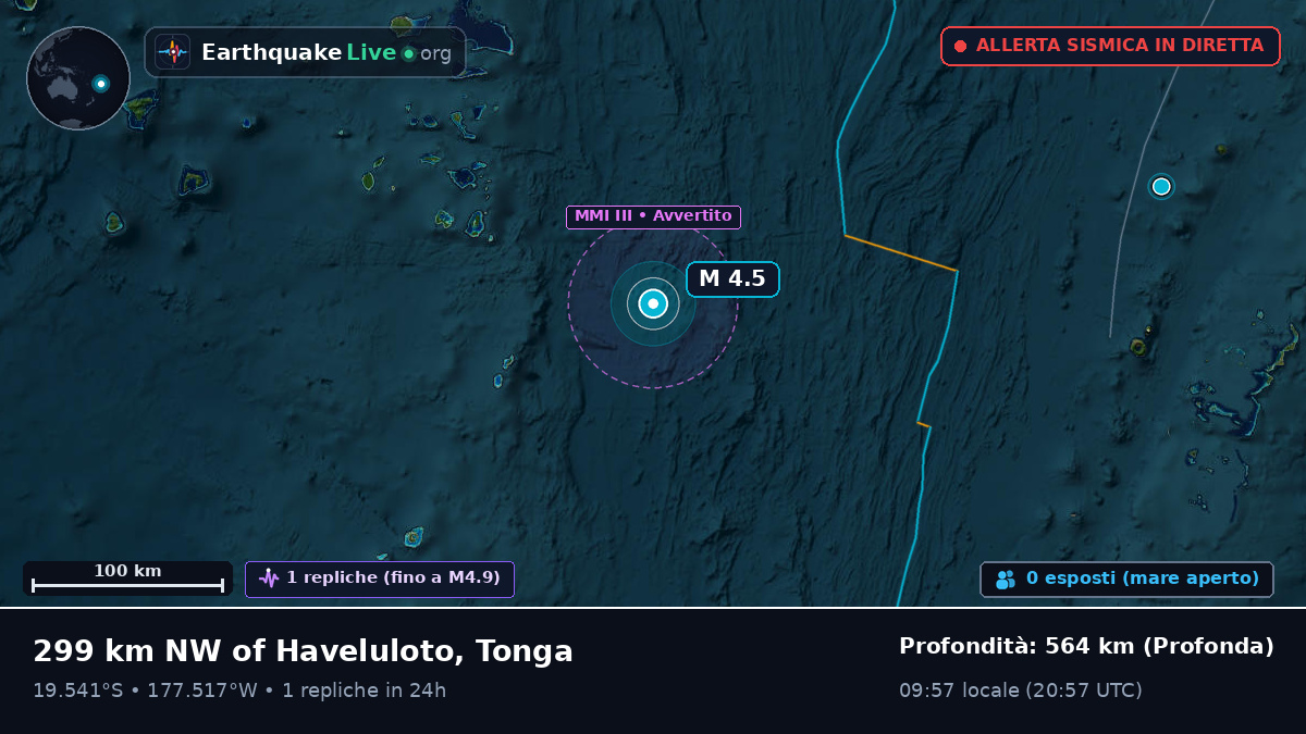 Oceano Pacifico meridionale (Tonga)