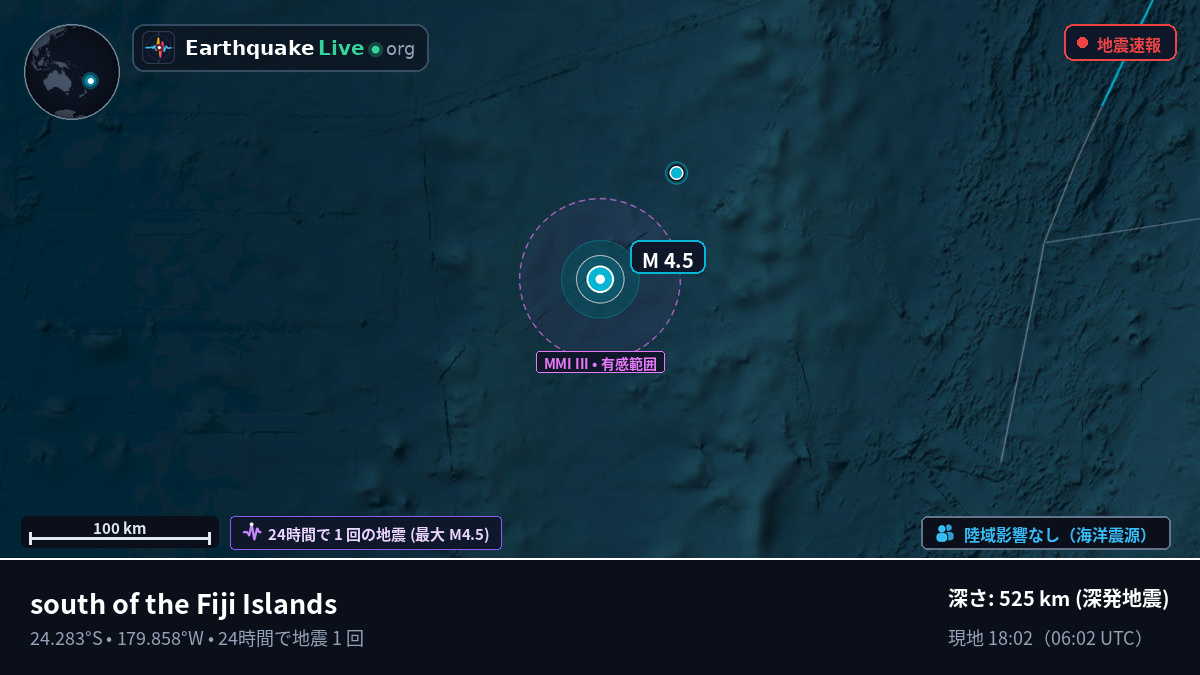 南太平洋 (Kermadec Islands)
