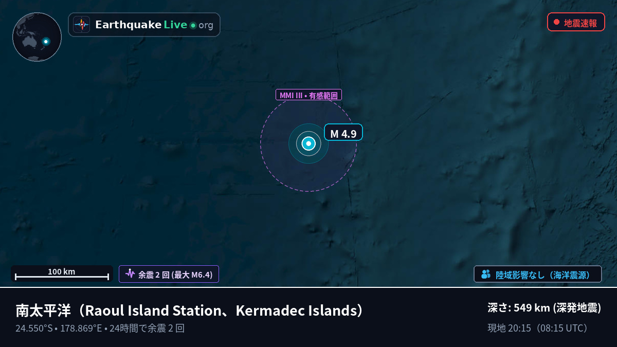 南太平洋 (Kermadec Islands)