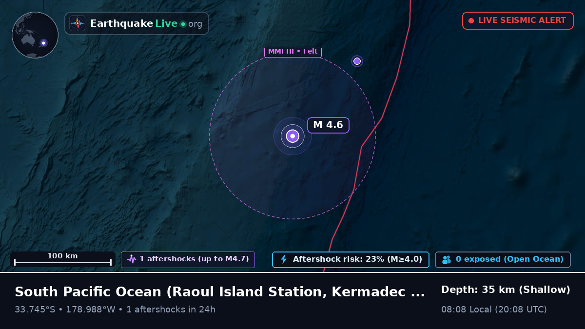 South Pacific Ocean (Kermadec Islands)