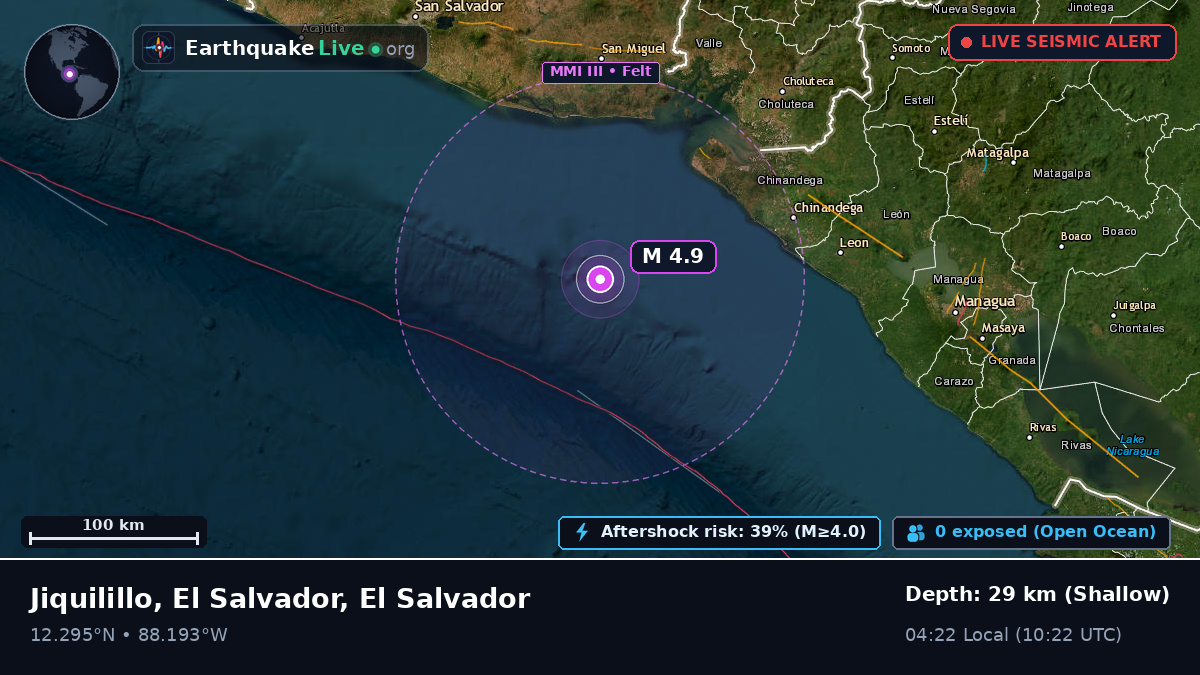 Off the coast of Usulután, El Salvador