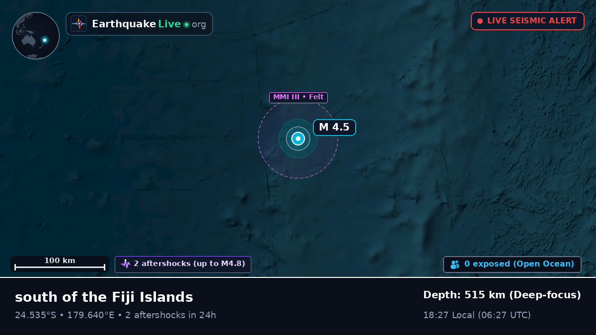 South Pacific Ocean (Kermadec Islands)