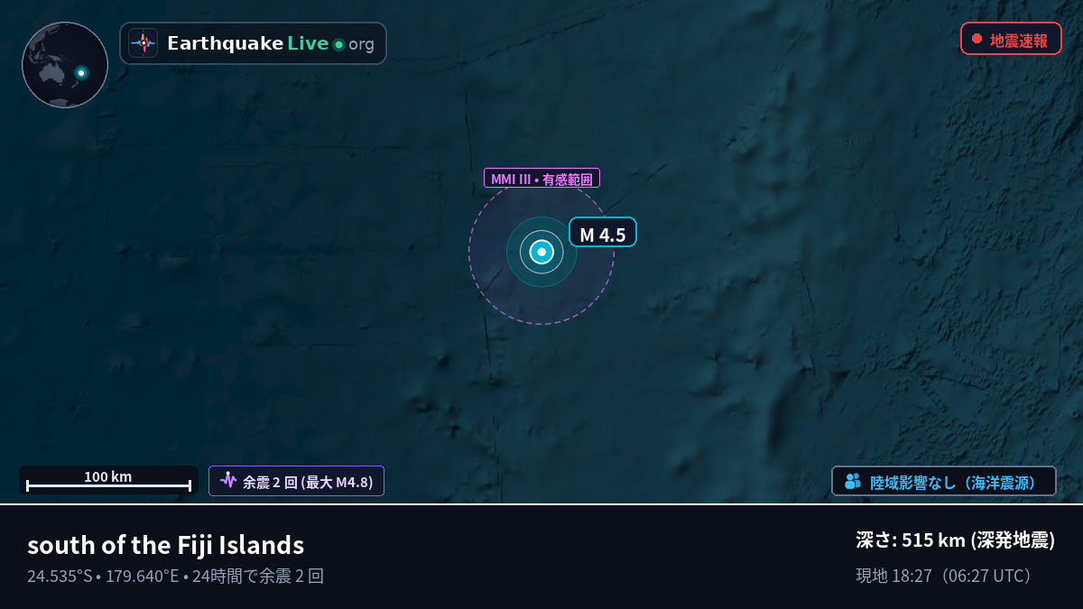 南太平洋 (Kermadec Islands)