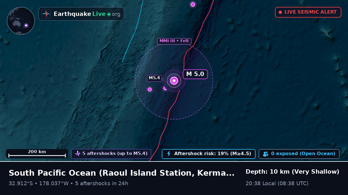 South Pacific Ocean (Kermadec Islands)