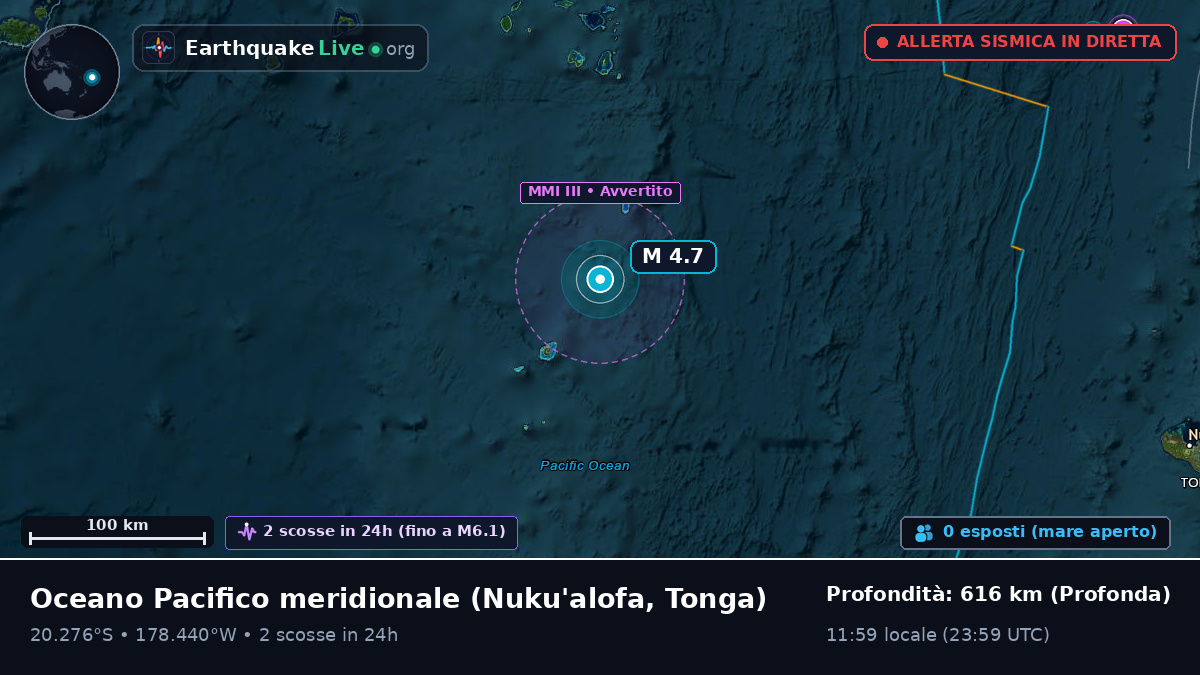 Oceano Pacifico meridionale (Tonga)