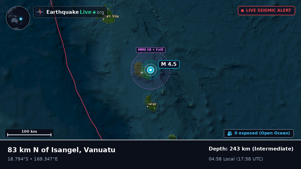 Off the coast of Port Vila, Vanuatu