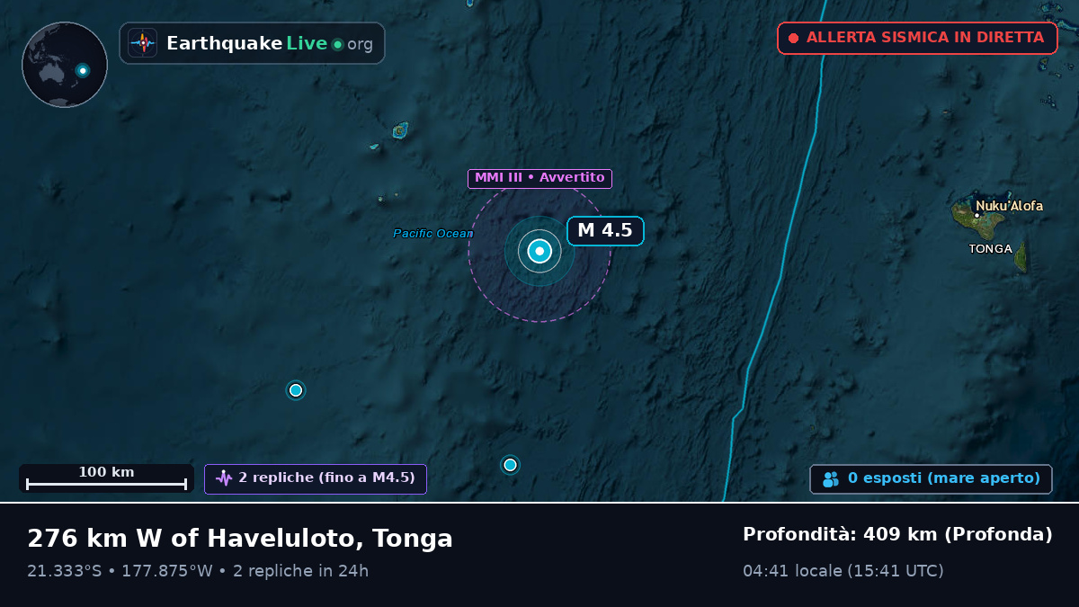 Oceano Pacifico meridionale (Tonga)