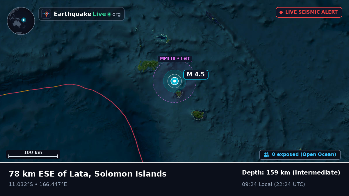 Off the coast of Lata, Solomon Islands