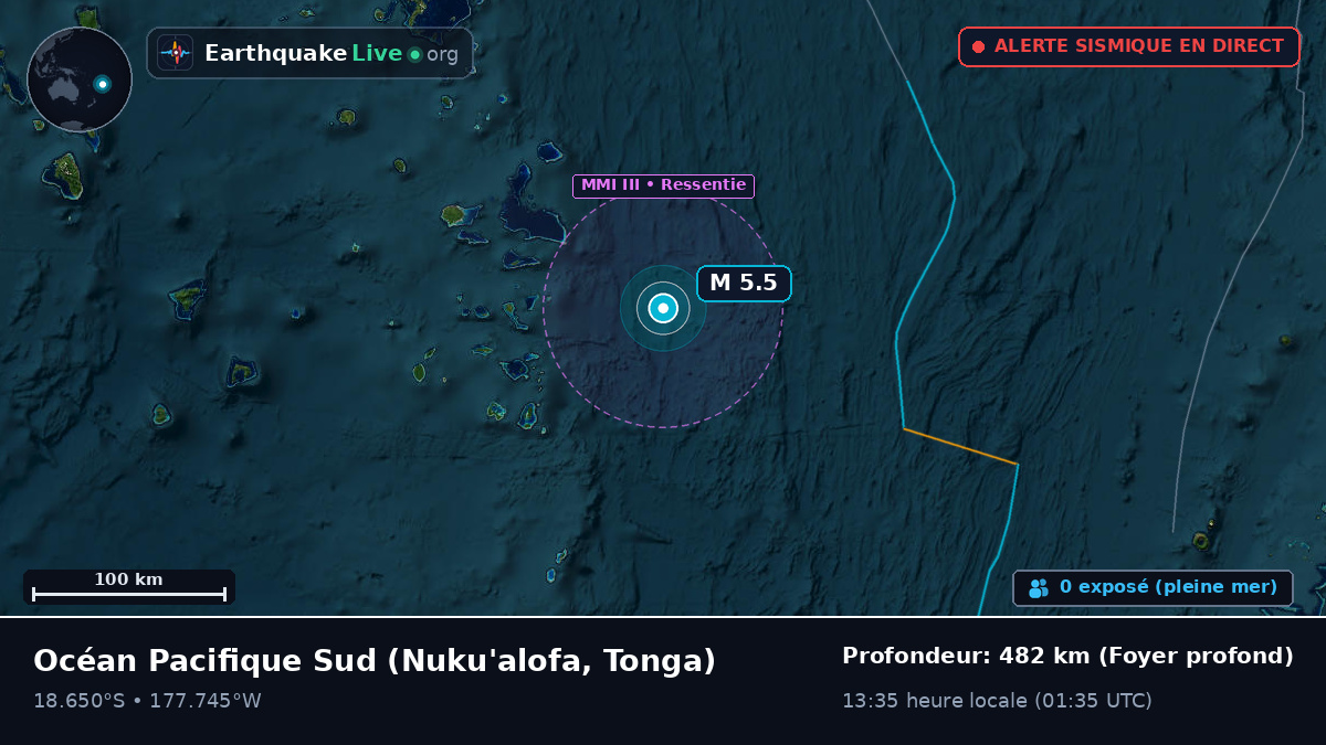 Océan Pacifique Sud (Tonga)