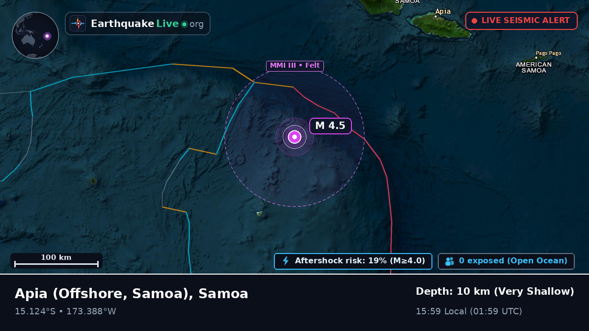 Off the coast of Apia, Samoa
