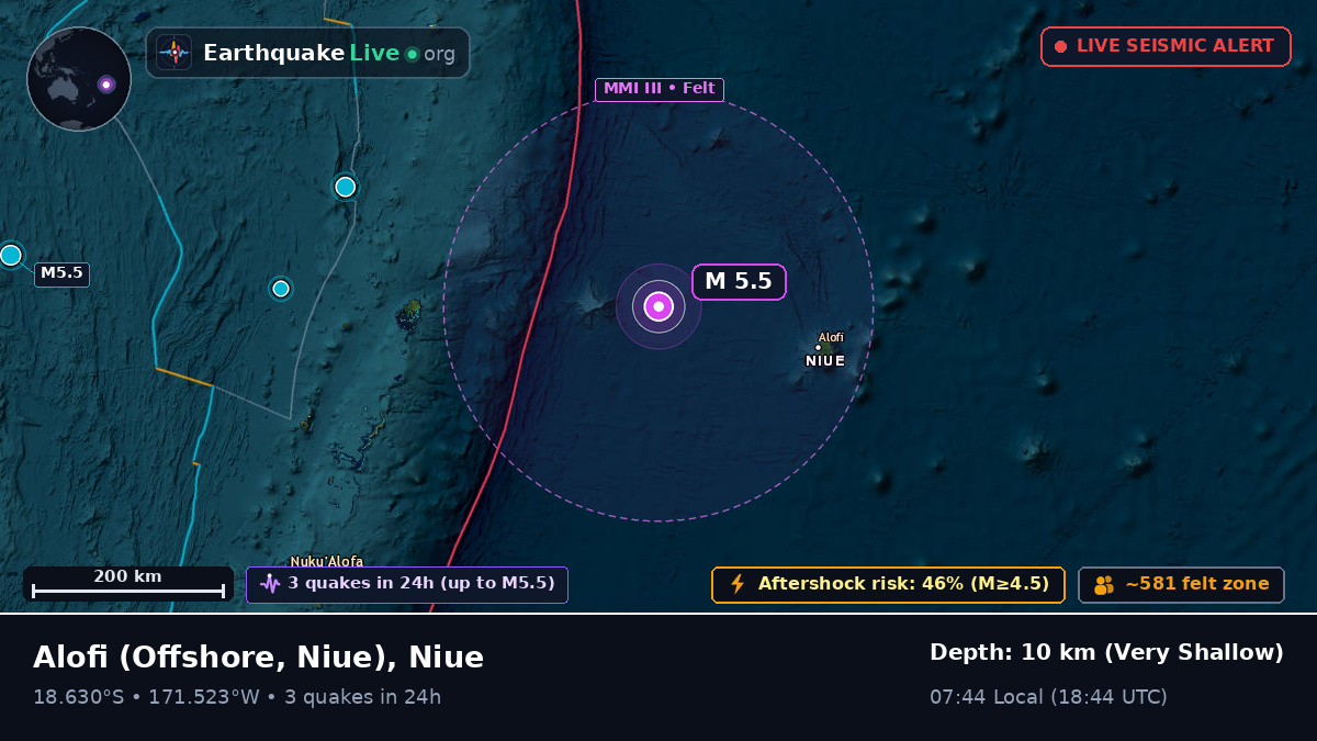 Off the coast of Alofi, Niue