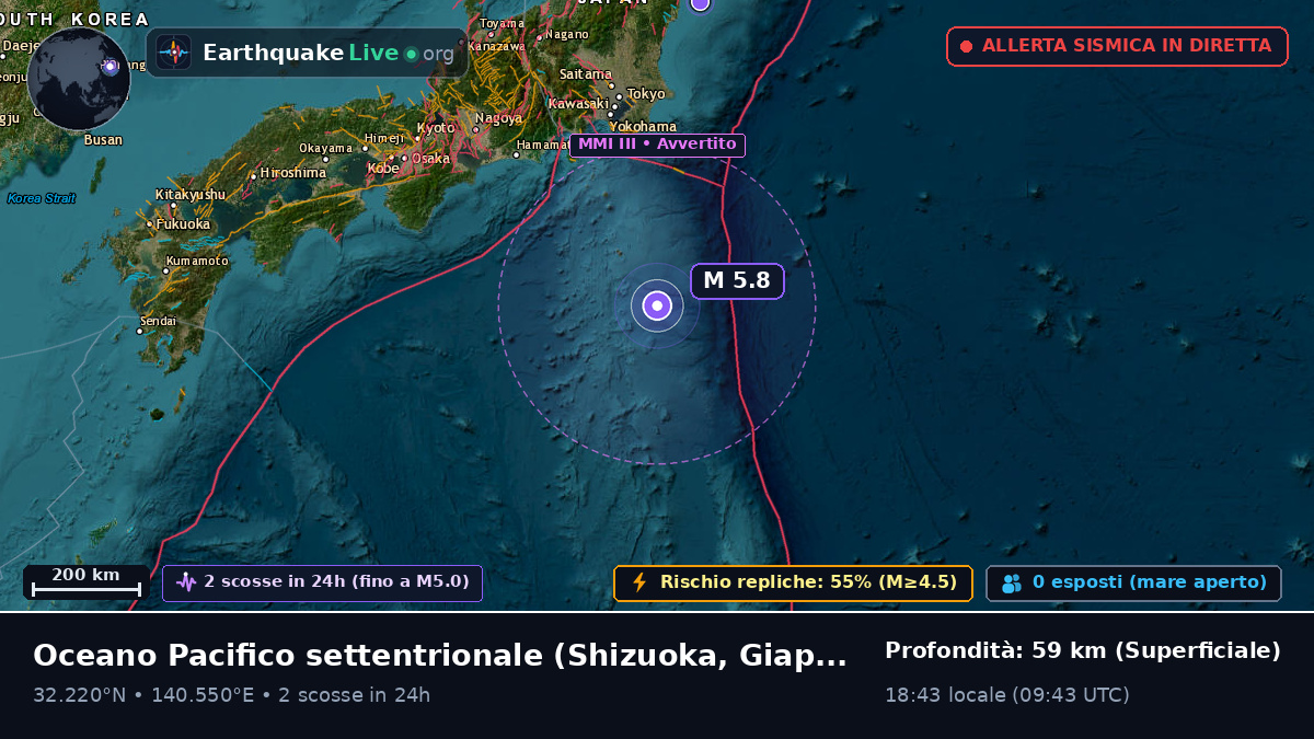 Oceano Pacifico settentrionale (Giappone)