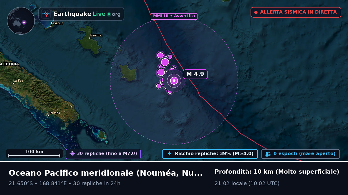 Oceano Pacifico meridionale (Nuova Caledonia)