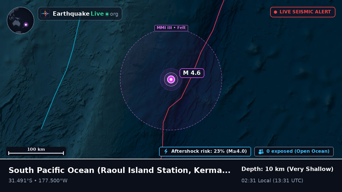 South Pacific Ocean (Kermadec Islands)