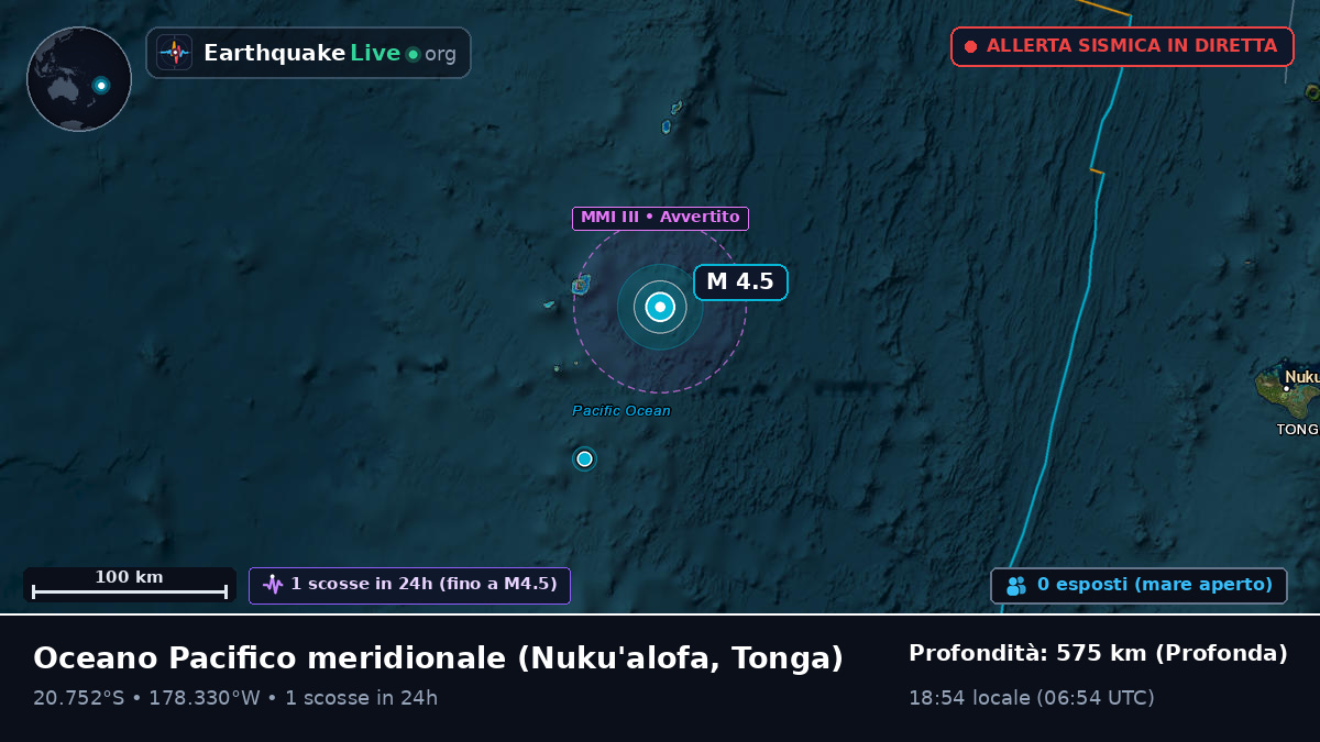 Oceano Pacifico meridionale (Tonga)