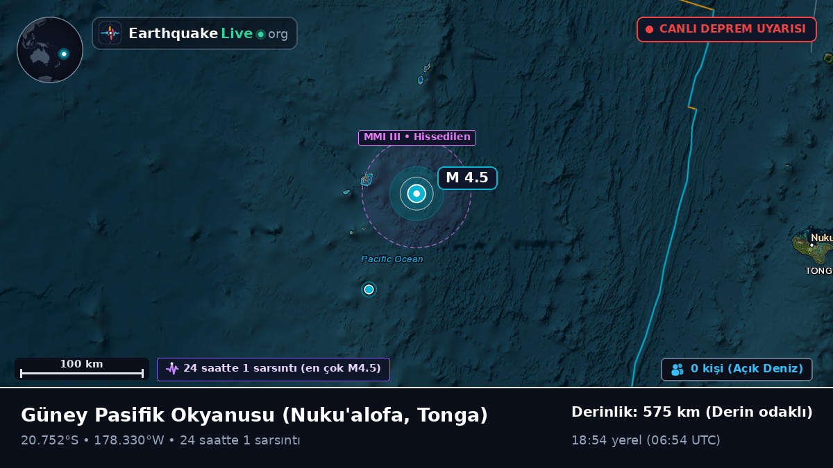 Güney Pasifik Okyanusu (Tonga)