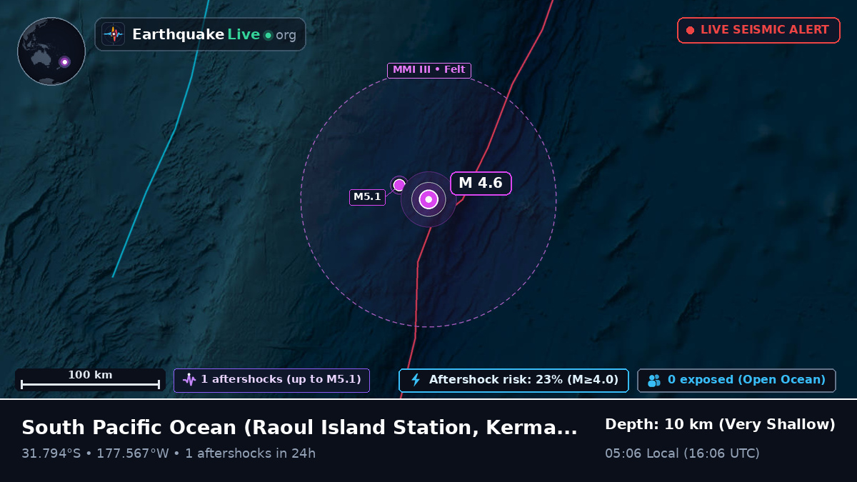 South Pacific Ocean (Kermadec Islands)