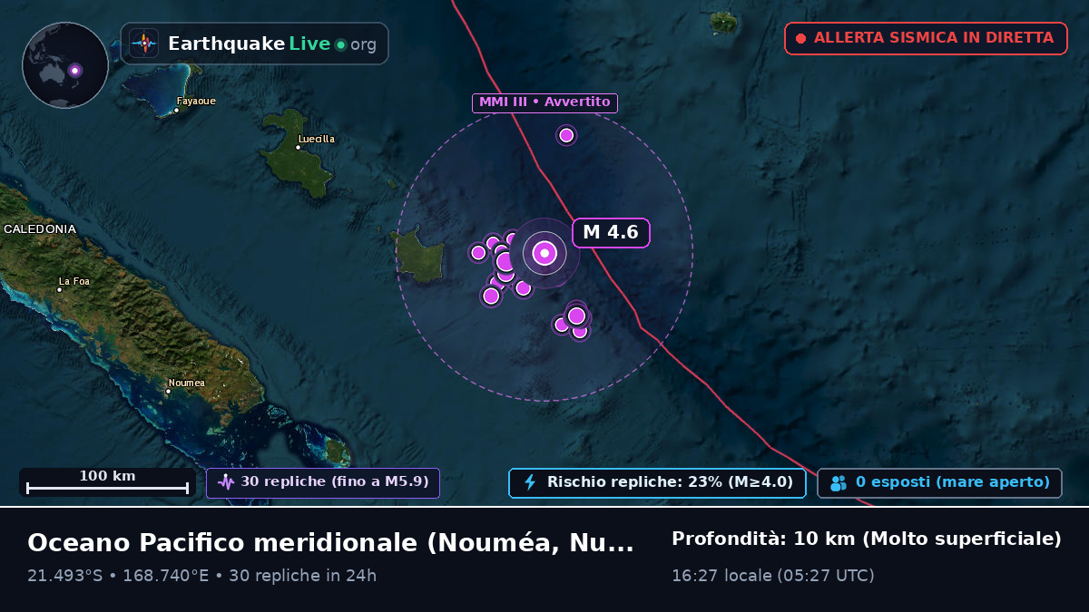 Oceano Pacifico meridionale (Nuova Caledonia)